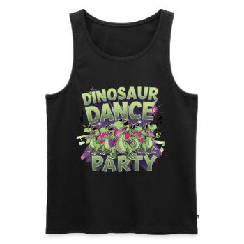 Dinosaur Dance Party Tänzer Tänzerin - Männer Premium Bio Tank Top - Schwarz - Vorne - Michal (187cm)