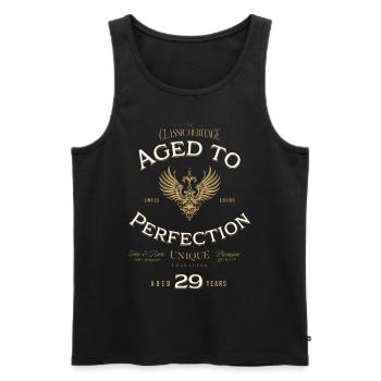 Aged X Years Aged Years 29 - Men's Premium Organic Tank Top - black - Front - AI Model Male 178 light (178cm)