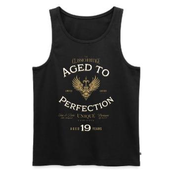 Aged to Perfection 19 Jahre Geburtstag Geschenk - Männer Premium Bio Tank Top - Schwarz - Vorne - AI Model Male 178 light (178cm)