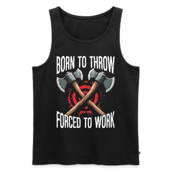 Axt Werfen Axt Werfer Axe Throwing - Männer Premium Bio Tank Top - Schwarz - Vorne - AI Model Male 178 light (178cm)