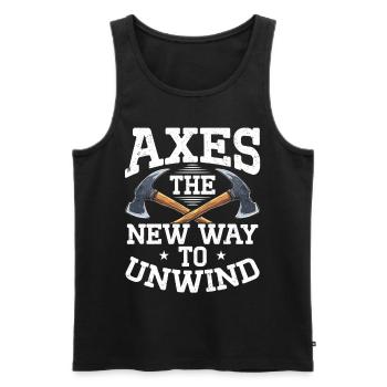 Axt Werfen Axt Werfer Axe Throwing - Männer Premium Bio Tank Top - Schwarz - Vorne - AI Model Male 178 light (178cm)
