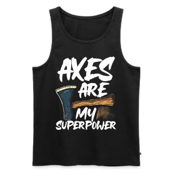 Axt Werfen Axt Werfer Axe Throwing - Männer Premium Bio Tank Top - Schwarz - Vorne - AI Model Male 178 light (178cm)