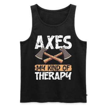 Axt Werfen Axt Werfer Axe Throwing - Männer Premium Bio Tank Top - Schwarz - Vorne - AI Model Male 178 light (178cm)