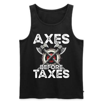 Axt Werfen Axt Werfer Axe Throwing - Männer Premium Bio Tank Top - Schwarz - Vorne - AI Model Male 178 light (178cm)