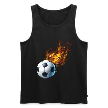 Fußball Feuer - Männer Premium Bio Tank Top - Schwarz - Vorne - Michal (187cm)