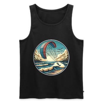 Kitesurfing Kitesurf Kitesurfer Kiteboard - Men's Premium Organic Tank Top - black - Front - Michal (187cm)