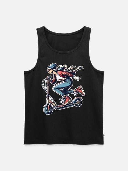 E-Scooter E-Roller Frau Scooter - Männer Premium Bio Tank Top - Schwarz