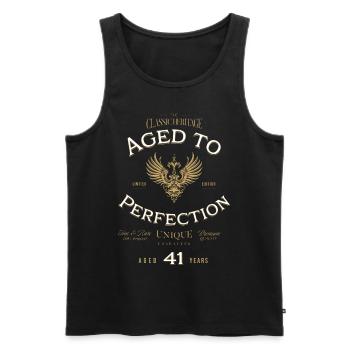 Aged to Perfection 41 Year Birthday Gift - Men's Premium Organic Tank Top - black - Front - Michal (187cm)