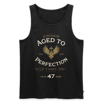Aged to Perfection 47 Years Birthday Gift - Men's Premium Organic Tank Top - black - Front - AI Model Male 178 light (178cm)