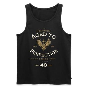 Vieilli à la perfection 48 ans Cadeau d’anniversaire - Débardeur bio Premium Homme - noir - Devant - Michal (187cm)
