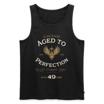 Aged to Perfection 49 Jahre Geburtstag Geschenk - Männer Premium Bio Tank Top - Schwarz - Vorne - AI Model Male 178 light (178cm)