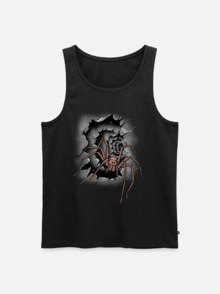 Halloween Spider Spider Phobia Panic - Men's Premium Organic Tank Top - black