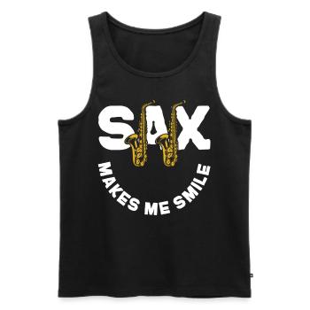 Saxophone Pun Sax Makes Me Smile - Men's Premium Organic Tank Top - black - Front - Michal (187cm)