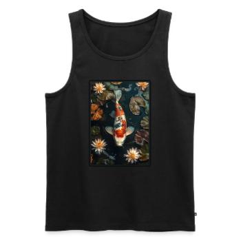 Koi Koi Carpe - Débardeur bio Premium Homme - noir - Devant - AI Model Male 178 light (178cm)