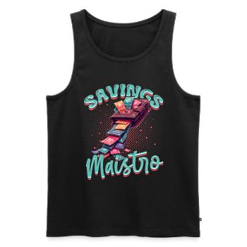 Couponing Coupon Savings Maestro - Männer Premium Bio Tank Top - Schwarz - Vorne - AI Model Male 178 light (178cm)