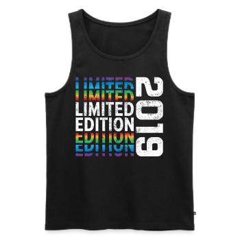 Edition Limitée 2019 - Débardeur bio Premium Homme - noir - Devant - AI Model Male 178 light (178cm)