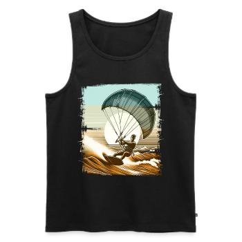 Kitesurfing Kitesurf Kitesurfer Kiteboard - Men's Premium Organic Tank Top - black - Front - Michal (187cm)