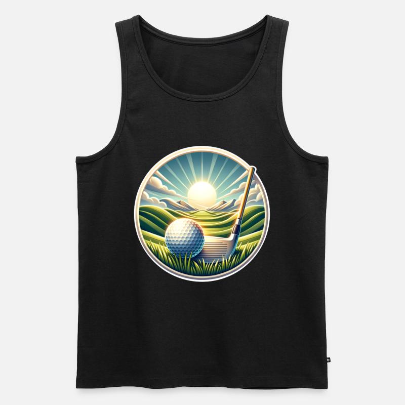 Golf - Männer Premium Bio Tank Top - Schwarz