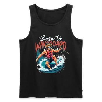 Wakeboarding Born To Wakeboard - Men's Premium Organic Tank Top - black - Front - Michal (187cm)