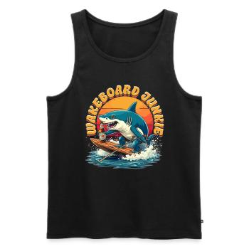Wakeboarding Wakeboard Wakeboarder - Men's Premium Organic Tank Top - black - Front - AI Model Male 178 light (178cm)