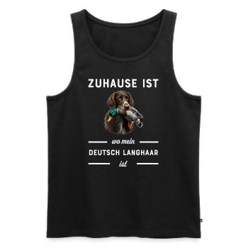 Deutsch Langhaar I Jagdhund Vorstehhund Motiv für - Männer Premium Bio Tank Top - Schwarz - Vorne - AI Model Male 178 light (178cm)