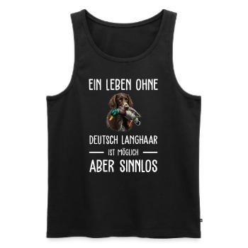 Deutsch Langhaar I Jagdhund Vorstehhund Motiv für - Männer Premium Bio Tank Top - Schwarz - Vorne - AI Model Male 178 light (178cm)