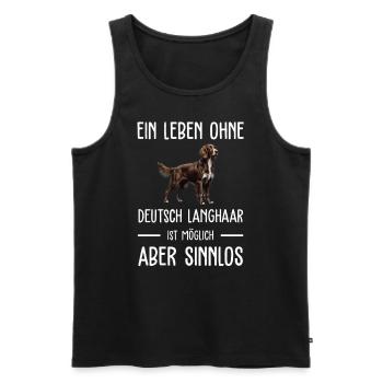 Deutsch Langhaar I Jagdhund Vorstehhund Motiv für - Männer Premium Bio Tank Top - Schwarz - Vorne - AI Model Male 178 light (178cm)