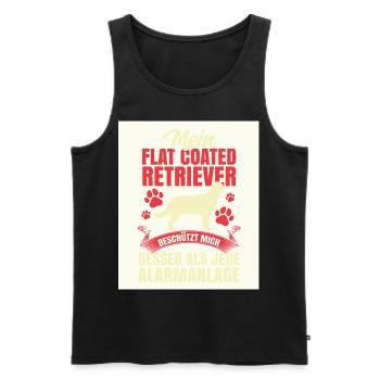 Flat Coated Retriever beschützt mich - Männer Premium Bio Tank Top - Schwarz - Vorne - AI Model Male 178 light (178cm)