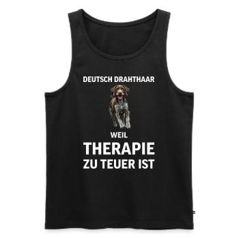 Allemand à poil dur I chien de chasse chien d’arrêt motif pour - Débardeur bio Premium Homme - noir - Devant - AI Model Male 178 light (178cm)