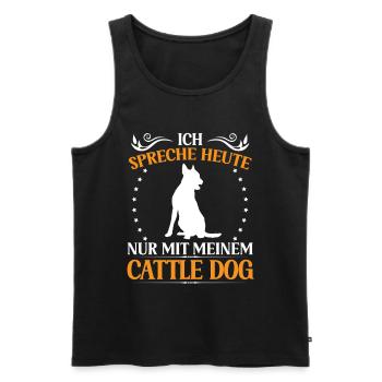 Parler uniquement à Australian Cattle Dog Cattle Dog - Débardeur bio Premium Homme - noir - Devant - Michal (187cm)