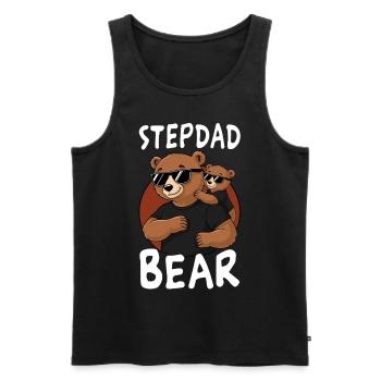 Stepdad Bear - Männer Premium Bio Tank Top - Schwarz - Vorne - AI Model Male 178 light (178cm)