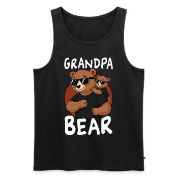 Grand-père Ours - Débardeur bio Premium Homme - noir - Devant - AI Model Male 178 light (178cm)