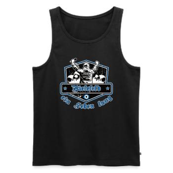 Bielefeld ein Leben Lang No II - Männer Premium Bio Tank Top - Schwarz - Vorne - Michal (187cm)