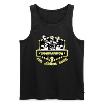 Braunschweig ein Leben Lang No II - Männer Premium Bio Tank Top - Schwarz - Vorne - Michal (187cm)