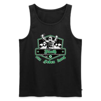 Fürth ein Leben Lang No II - Männer Premium Bio Tank Top - Schwarz - Vorne - Michal (187cm)