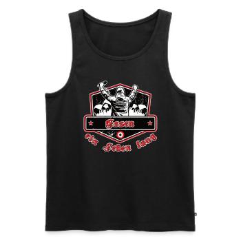 Essen ein Leben Lang No II - Männer Premium Bio Tank Top - Schwarz - Vorne - Michal (187cm)