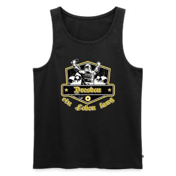 Dresden ein Leben Lang No II - Männer Premium Bio Tank Top - Schwarz - Vorne - Michal (187cm)