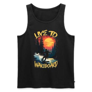Wakeboard en direct sur wakeboard - Débardeur bio Premium Homme - noir - Devant - Michal (187cm)