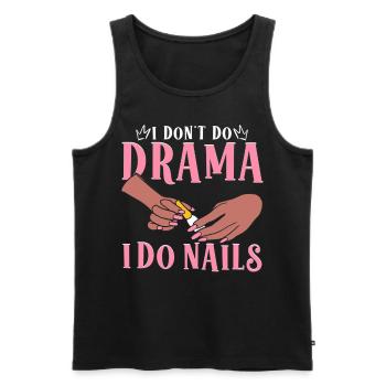 Technicienne des ongles Nail Artist Tech Don’t Do Drama I - Débardeur bio Premium Homme - noir - Devant - AI Model Male 178 light (178cm)