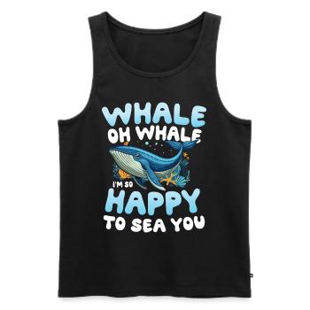 Whale Oh Whale I'm So Happy To Sea - Männer Premium Bio Tank Top - Schwarz - Vorne - AI Model Male 178 light (178cm)