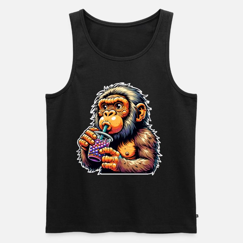 Neanderthal Bubble Tea - Men's Premium Organic Tank Top - black