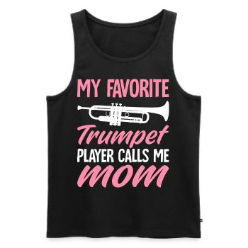 Mein Lieblingstrompeter nennt mich Mama Band - Männer Premium Bio Tank Top - Schwarz - Vorne - Michal (187cm)