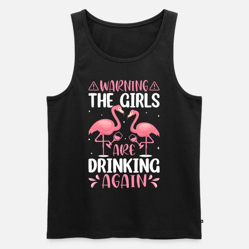 Weintrinkende Trinker Weinglas-Mädchen trinken - Männer Premium Bio Tank Top - Schwarz