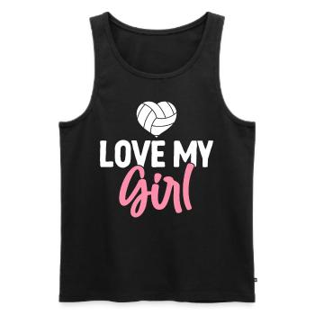 Volleyball Mom Love My Girl - Männer Premium Bio Tank Top - Schwarz - Vorne - Michal (187cm)