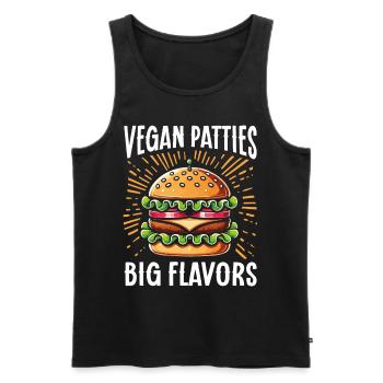 Burger végétarien Burger végétalien Burger végétarien - Débardeur bio Premium Homme - noir - Devant - AI Model Male 178 light (178cm)