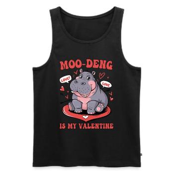Love Cute Funny Moo-Deng Is My Valentine's Day - Men's Premium Organic Tank Top - black - Front - Michal (187cm)