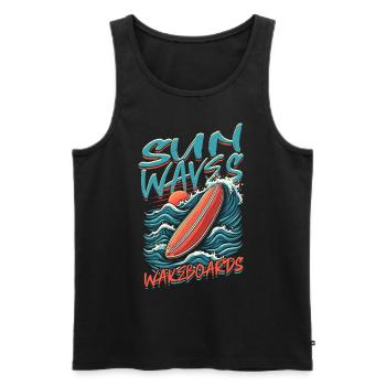 Wakeboarding Wakeboard Wakeboarder - Men's Premium Organic Tank Top - black - Front - AI Model Male 178 light (178cm)