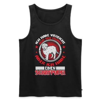 Habe einen Schafpudel Altdeutscher Hütehund - Männer Premium Bio Tank Top - Schwarz - Vorne - AI Model Male 178 light (178cm)