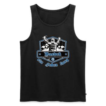 Rostock ein Leben Lang No II - Männer Premium Bio Tank Top - Schwarz - Vorne - Michal (187cm)