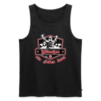 München ein Leben Lang No II - Männer Premium Bio Tank Top - Schwarz - Vorne - Michal (187cm)